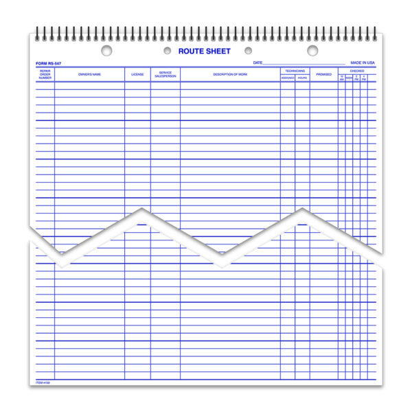 Route Sheets - RS-547-SB (1 Book)