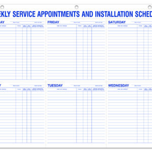 Weekly Service Appointments & Installation Schedule