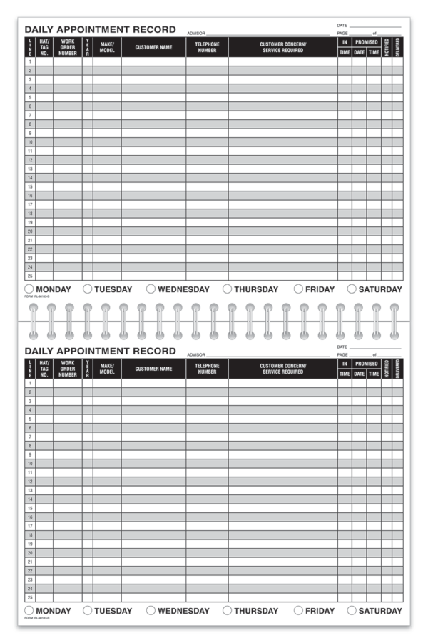 Daily Appointment Record Book (1 Book)