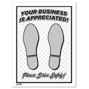 Heavy Duty Plastic Coated Floor Mats – Black Footprint – 16-1/2" x 22" – 500