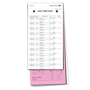 Job Time Tickets – JT-10-250-PSG – Peel & Stick – 3-Part – Pack of 250