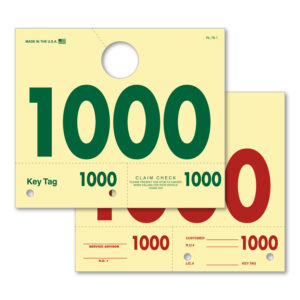 RL-78 Dispatch Numbers – 7" x 6" – Manila Tag Stock – Set of 1,000