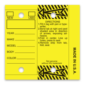 Self-Protecting Key Tags – Blue Stock – 3" x 3" – Pack of 250