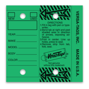 Self-Protecting Key Tags – Green Stock – 3" x 3" – Pack of 250
