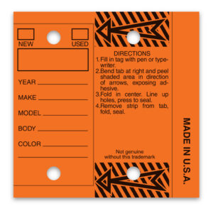 Self-Protect Key Tags – Orange Stock – 3" x 3" – Pack of 250