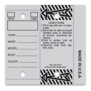 Self-Protecting Key Tags – Gray Stock – 3" x 3" – Pack of 250