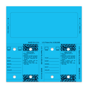 Control Tags 226 – Blue – 6" x 6" – With Key Rings – Pack of 125