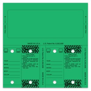 Blank Control Tags – Green Stock – 6" x 6" – Pack of 125