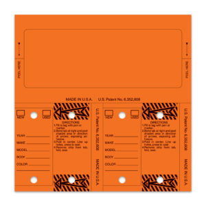 Control Tags 226 – Orange – 6" x 6" – With Key Rings – Pack of 125