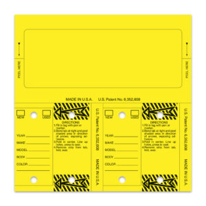 Control Tags 226 – Yellow – 6" x 6" – With Key Rings – Pack of 125