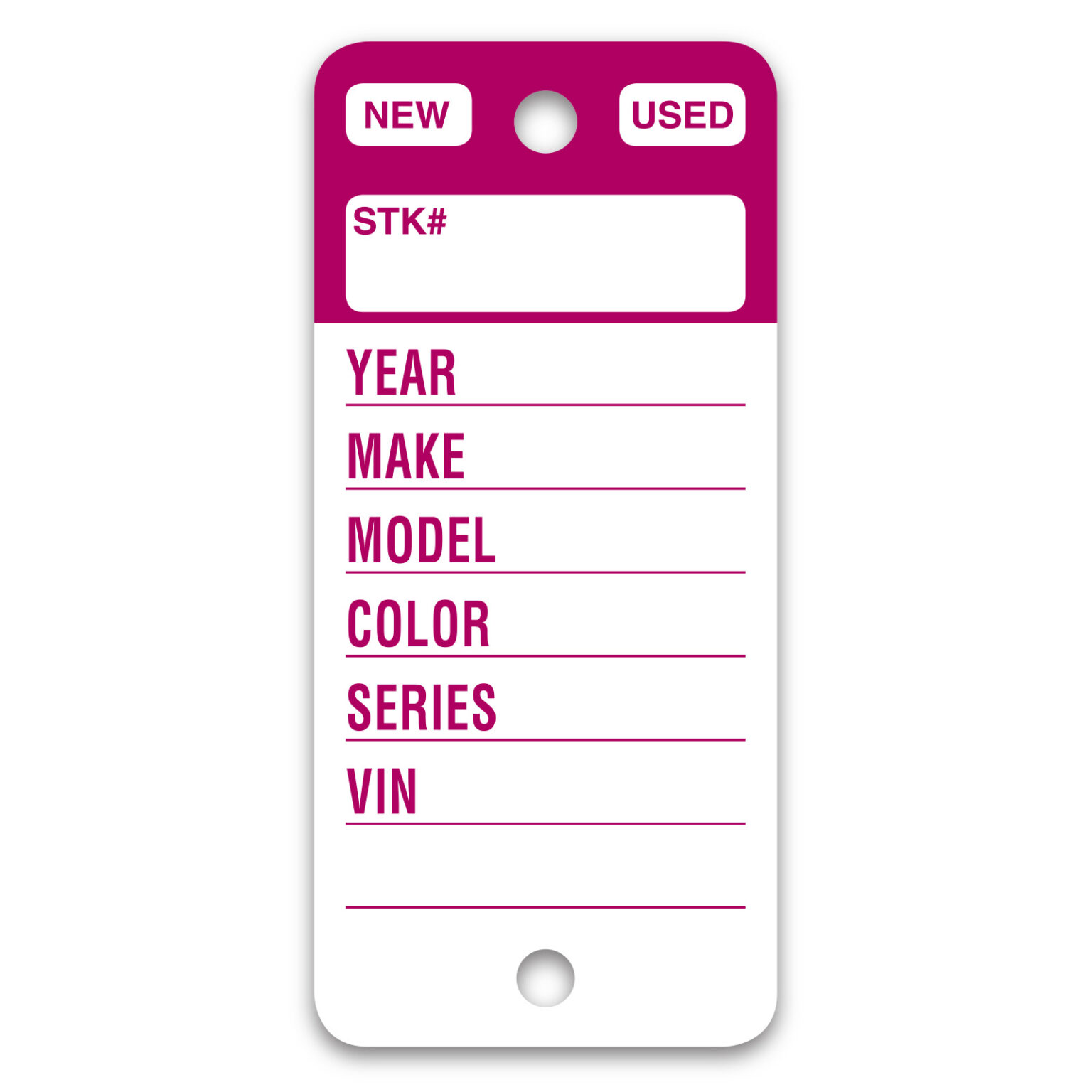 Top Stripe Key Tags – Magenta Stripe – Rigid Vinyl – Pack of 250