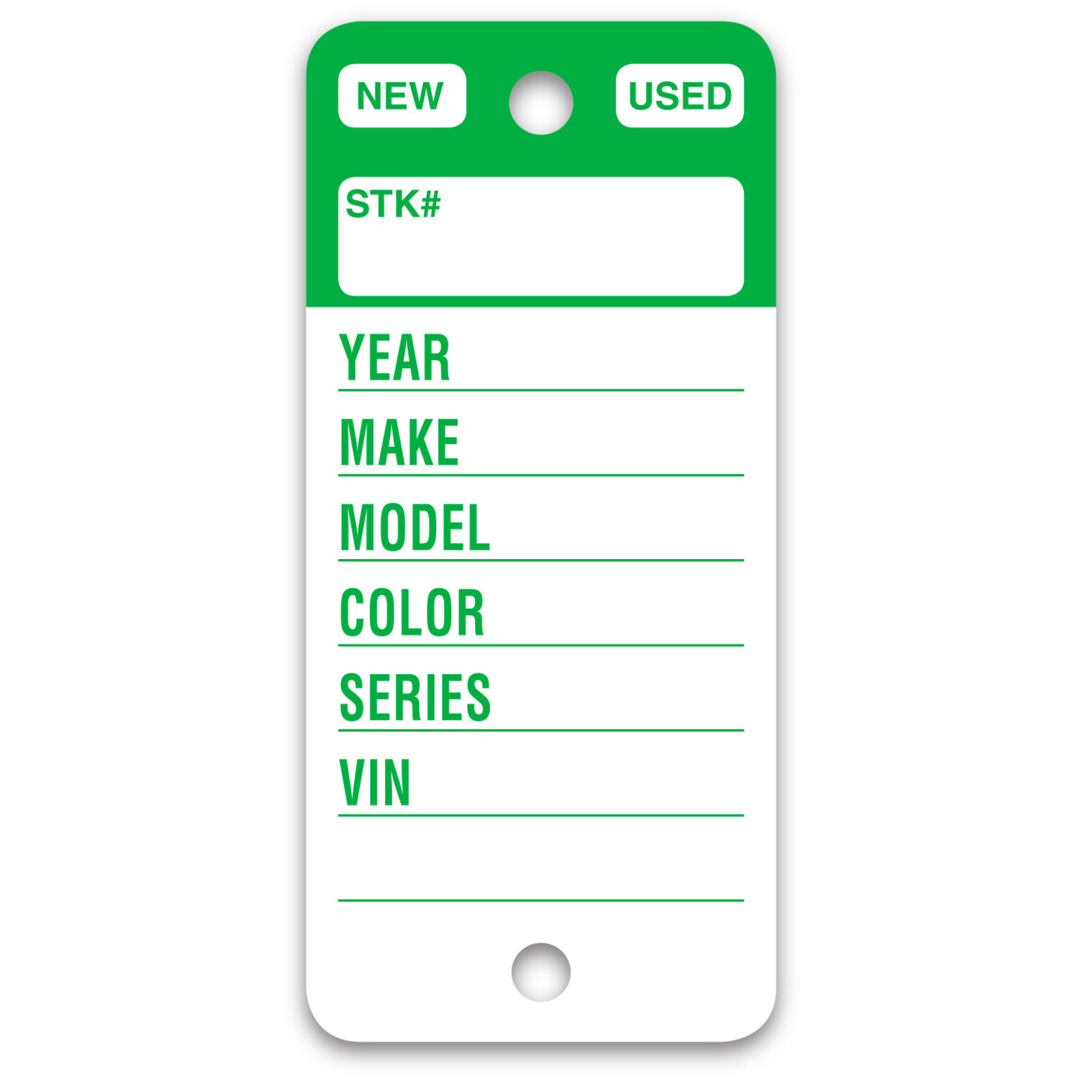 Top Stripe Key Tags – Green Stripe – Rigid Vinyl – Pack of 250