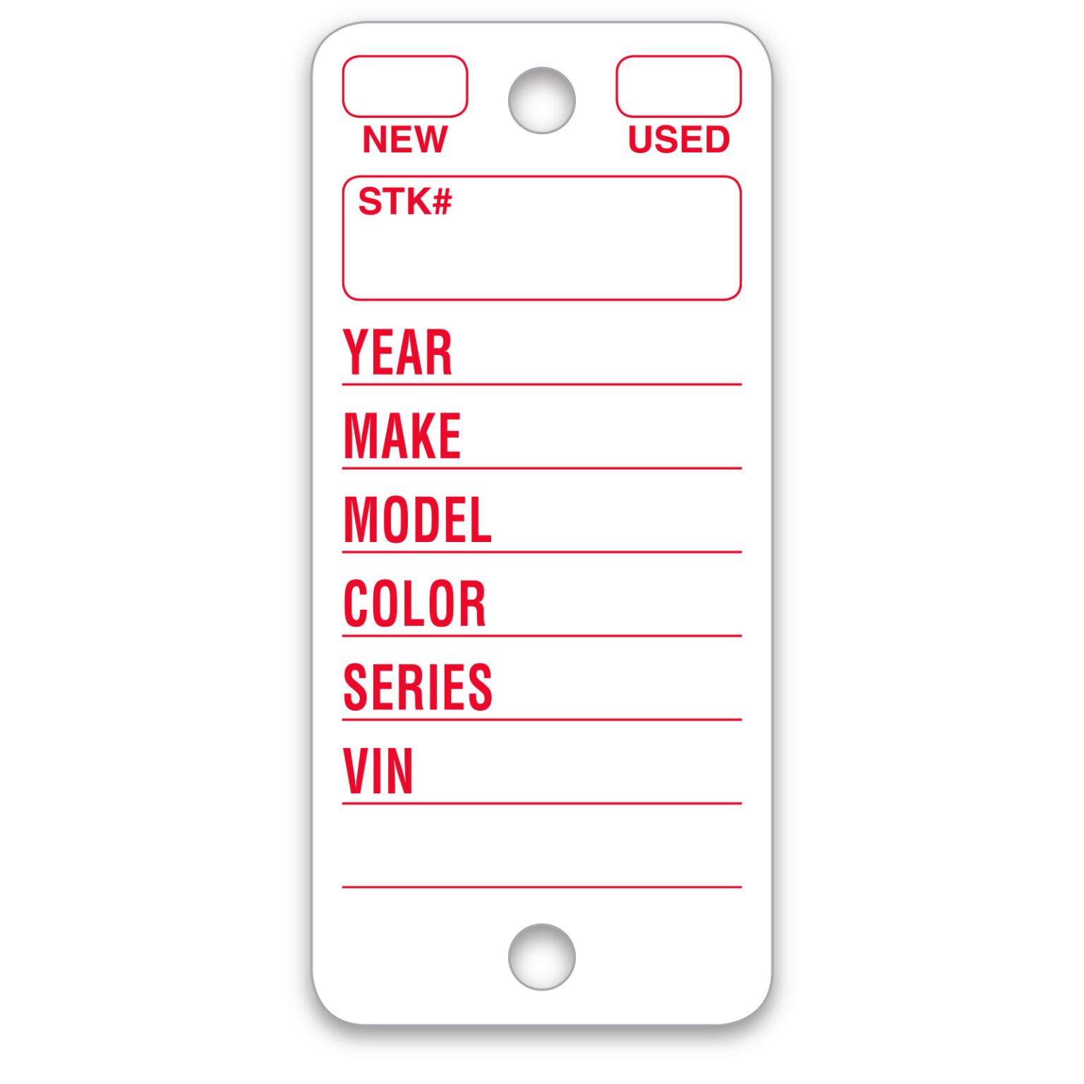 Poly Tag Key Tags – White – 1-3/8" x 3" – Pack of 250