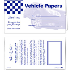 Paper Document Holders – 6" x 10-1/2" – White Textured Stock – Pack of 50