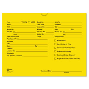 Standard Printed Deal Jackets – Yellow – 9" x 12" – Pack of 500