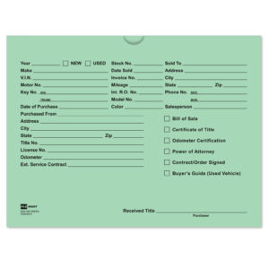 Standard Printed Deal Jackets – Green – 9" x 12" – Pack of 500