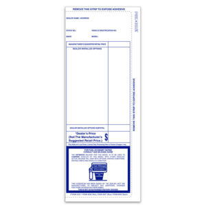 3-Sided Seal Addendum Stickers – Blue – 4-1/4" x 11" – Pack of 100